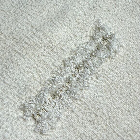 Zara Off White Fringe Tweed Shift Dress - Picture 6 of 10